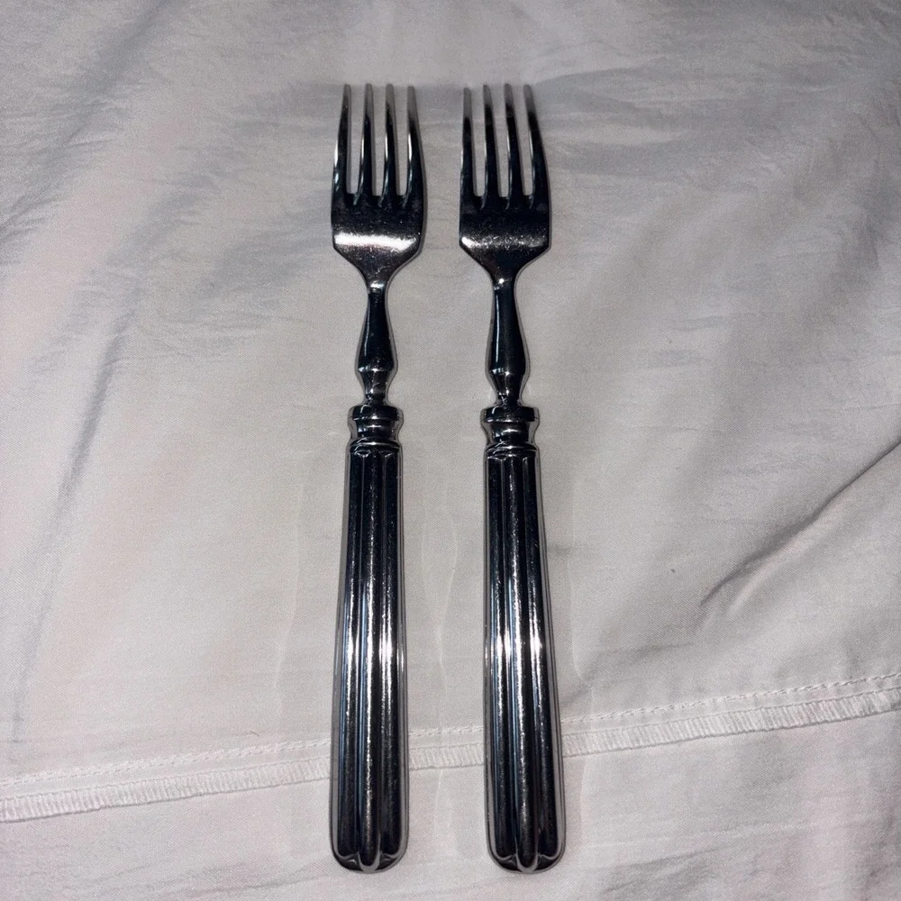 Pottery Barn TOULOUSE Salad Forks (Set of 2) 18/10 Stainless Portugal 7 5/8